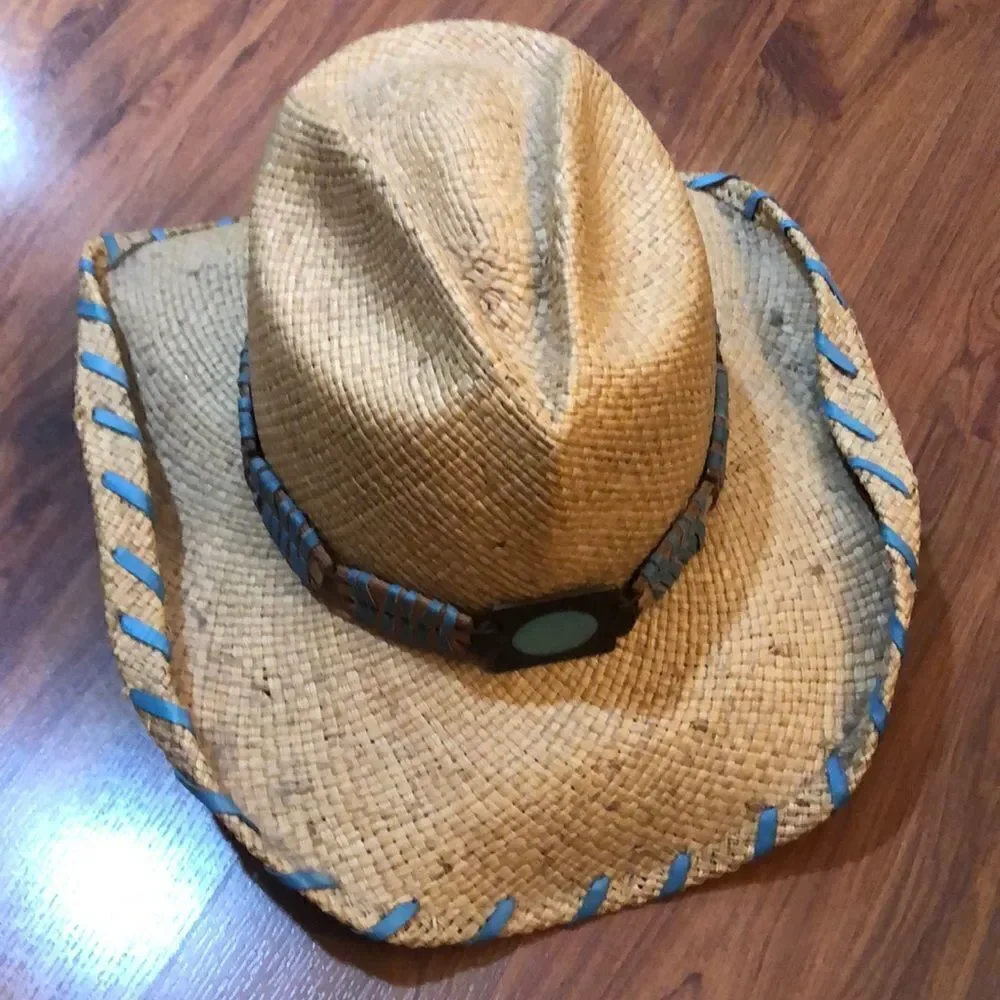 Bullhide beige and turquoise cowboy hat S
